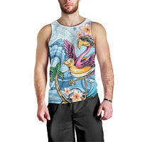 Hawaii Flamingo Men Tank Top Plumeria Tropical Beach LT01 - Polynesian Pride