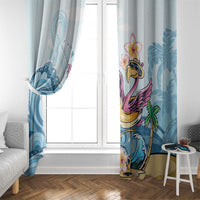 Hawaii Flamingo Window Curtain Plumeria Tropical Beach LT01 - Polynesian Pride
