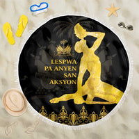 Haiti Neg Marron Gold Beach Blanket Lespwa pa anyen san aksyon LT01 One Size 150cm Gold - Polynesian Pride
