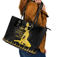 Haiti Neg Marron Gold Leather Tote Bag Lespwa pa anyen san aksyon LT01 - Polynesian Pride