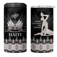 Haiti Neg Marron Silver 4 in 1 Can Cooler Tumbler Hope is Nothing Without Action LT01 One Size: 16 oz Silver - Polynesian Pride