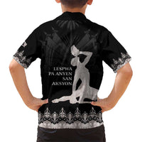 Haiti Neg Marron Silver Kid Hawaiian Shirt Hope is Nothing Without Action