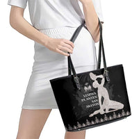 Haiti Neg Marron Silver Leather Tote Bag Hope is Nothing Without Action LT01 - Polynesian Pride