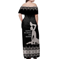 Haiti Neg Marron Silver Off Shoulder Maxi Dress Hope is Nothing Without Action
