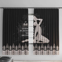 Haiti Neg Marron Silver Window Curtain Hope is Nothing Without Action LT01 With Hooks Silver - Polynesian Pride