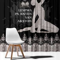 Haiti Neg Marron Silver Window Curtain Hope is Nothing Without Action LT01 - Polynesian Pride