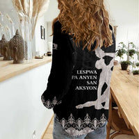 Haiti Neg Marron Silver Women Casual Shirt Hope is Nothing Without Action LT01 - Polynesian Pride