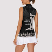 Haiti Neg Marron Silver Women Sleeveless Polo Shirt Hope is Nothing Without Action