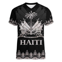 Haiti Neg Marron Silver Women V-Neck T-Shirt Hope is Nothing Without Action LT01 Female Silver - Polynesian Pride