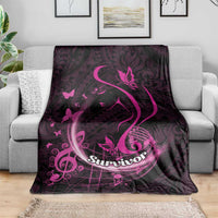 Survivor Melody Pink Blanket Breast Cancer Polynesian Pattern LT01 - Polynesian Pride
