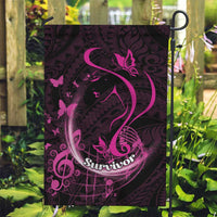 Survivor Melody Pink Garden Flag Breast Cancer Polynesian Pattern LT01 Garden Flag Pink - Polynesian Pride
