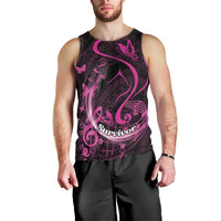 Personalised Survivor Melody Pink Men Tank Top Breast Cancer Polynesian Pattern LT01 - Polynesian Pride