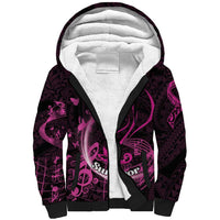Personalised Survivor Melody Pink Sherpa Hoodie Breast Cancer Polynesian Pattern LT01 Unisex Pink - Polynesian Pride