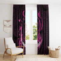 Survivor Melody Pink Window Curtain Breast Cancer Polynesian Pattern LT01 - Polynesian Pride