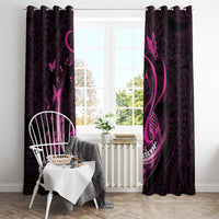Survivor Melody Pink Window Curtain Breast Cancer Polynesian Pattern LT01 - Polynesian Pride