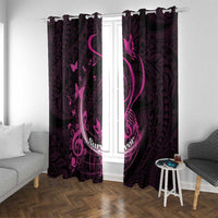 Survivor Melody Pink Window Curtain Breast Cancer Polynesian Pattern LT01 With Grommets Pink - Polynesian Pride