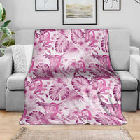 Pink Ribbon Hibiscus Tropical Pattern Blanket Breast Cancer LT01 - Polynesian Pride