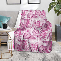Pink Ribbon Hibiscus Tropical Pattern Blanket Breast Cancer LT01 - Polynesian Pride