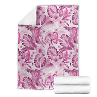 Pink Ribbon Hibiscus Tropical Pattern Blanket Breast Cancer LT01 - Polynesian Pride