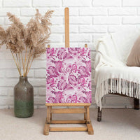 Pink Ribbon Hibiscus Tropical Pattern Canvas Wall Art Breast Cancer LT01 - Polynesian Pride