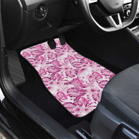 Pink Ribbon Hibiscus Tropical Pattern Car Mats Breast Cancer LT01 - Polynesian Pride