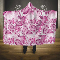 Pink Ribbon Hibiscus Tropical Pattern Hooded Blanket Breast Cancer LT01 - Polynesian Pride