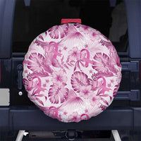 Pink Ribbon Hibiscus Tropical Pattern Spare Tire Cover Breast Cancer LT01 - Polynesian Pride