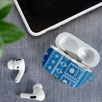 Fiji Masi All Blue AirPods Case Tapa Pattern LT01 - Polynesian Pride