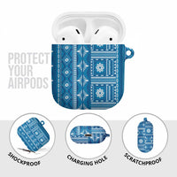 Fiji Masi All Blue AirPods Case Tapa Pattern LT01 - Polynesian Pride
