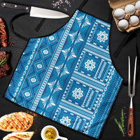 Fiji Masi All Blue Apron Tapa Pattern - Polynesian Pride