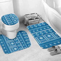Fiji Masi All Blue Bathroom Set Tapa Pattern - Polynesian Pride