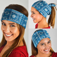 Fiji Masi All Blue Neck Gaiter Tapa Pattern - Polynesian Pride