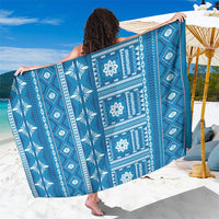 Fiji Masi All Blue Sarong Tapa Pattern - Polynesian Pride