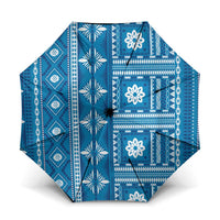 Fiji Masi All Blue Umbrella Tapa Pattern - Polynesian Pride