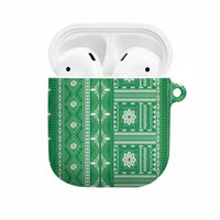 Fiji Masi All Green AirPods Case Tapa Pattern LT01 Green - Polynesian Pride