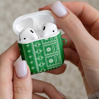 Fiji Masi All Green AirPods Case Tapa Pattern LT01 - Polynesian Pride