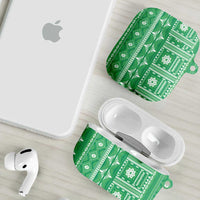 Fiji Masi All Green AirPods Case Tapa Pattern LT01 - Polynesian Pride