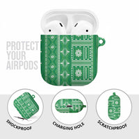 Fiji Masi All Green AirPods Case Tapa Pattern LT01 - Polynesian Pride