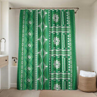 Fiji Masi All Green Bathroom Set Tapa Pattern - Polynesian Pride