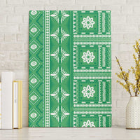 Fiji Masi All Green Canvas Wall Art Tapa Pattern - Polynesian Pride