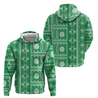 Fiji Masi All Green Hoodie Tapa Pattern - Polynesian Pride