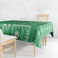 Fiji Masi All Green Tablecloth Tapa Pattern - Polynesian Pride