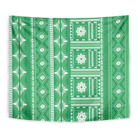 Fiji Masi All Green Tapestry Tapa Pattern - Polynesian Pride