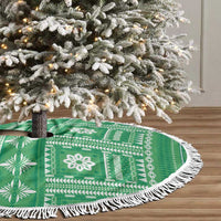 Fiji Masi All Green Tree Skirt Tapa Pattern - Polynesian Pride