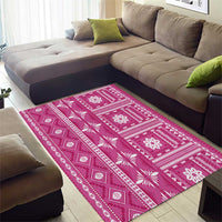 Fiji Masi All Pink Area Rug Tapa Pattern - Polynesian Pride