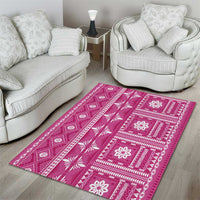 Fiji Masi All Pink Area Rug Tapa Pattern - Polynesian Pride