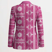 Fiji Masi All Pink Blazer Tapa Pattern - Polynesian Pride