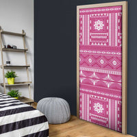 Fiji Masi All Pink Door Cover Tapa Pattern - Polynesian Pride