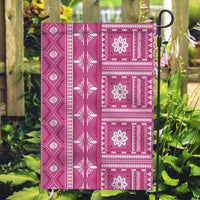 Fiji Masi All Pink Garden Flag Tapa Pattern - Polynesian Pride