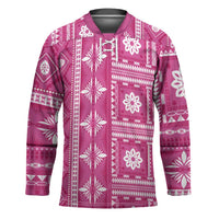 Fiji Masi All Pink Hockey Jersey Tapa Pattern LT01 Unisex Pink - Polynesian Pride